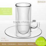 Double Insulated Clear / Color Borosilicate Thermo Cup thumbnail-2