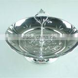 Stainless Steel Stock Ceramic One Layer Silver Cake Stand Holder Fruit Plate thumbnail-2