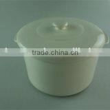 Cheap White Ceramic Round Shape Food Storage With Cover thumbnail-1