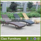 Stackable Outdoor Lounge Chair Rattan Pool Sun Lounger thumbnail-1