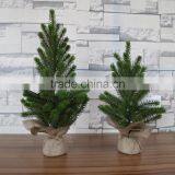 Plastic Mini Pine Tree With Burlap Base for Xmas Decoration thumbnail-3