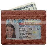 RFID Wallet Mens Slim Leather RFID Blocking Front Pocket Wallet Thin Card Holder