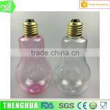 Unique Shape Plastic Light Bulb Bottle With Screw Lid For Beverage thumbnail-1