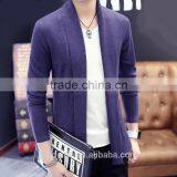 Mens V Neck Long Sleeve Cardigan 100%cotton Latest Designs for Men Knitted Sweater thumbnail-4