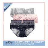 Dot Print White Cotton Girls Preteen Underwear Panties With Lace Trim thumbnail-2