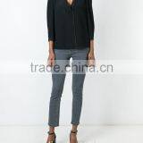 2016 Latest Design Custom Deep V Neck Blouse for Women thumbnail-3
