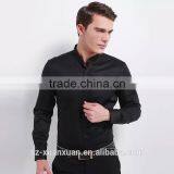 High-quality Black Mandarin Collar Slim Fit Men Shirt 2016 thumbnail-2