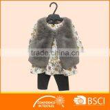 Baby 3 Pcs Set Fur Vest Wholesale Baby Girl Clothing Set thumbnail-1