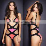 2013 New Fashion Sexy Women SwimwearOne Piece Bandage Swimsuit Yellow/red/white Wholesale thumbnail-1