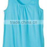 GIRLS PLAIN TANK TOP WITH SCALLOPED TRIM