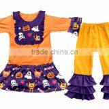 Cartoon Halloween Girls Clothing Sets of Printed Long Sleeve Baby Wholesale Ruffle Clothes thumbnail-1