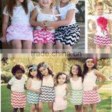 100% Cotton Girls Dresses Different Colore Chevron Skirt Cotton Dresses for Girls Plain Cotton Dresses Wholesale thumbnail-1