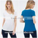 Classic V Neck Short Sleeve Blank T-shirt Smooth Modal T-shirt thumbnail-4