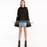 Spring Womens Pullover Black Cool Hollowed-out Hoodies With Hood thumbnail-4
