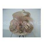 Fancy Church Hats For Women With Colorful Pearls Feathers Braid , Ladies Wedding Hat thumbnail-1