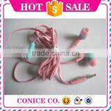 2015 Hottest Sale Waterproof Pink Silicone Plastic Plug in Ear Earbuds Magic Stereo HIFI Handsfree Wired Earphones With Mic thumbnail-1