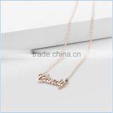 High Quality Stainless Steel Rose Gold Plated Diamond Inlay Name Necklace thumbnail-3