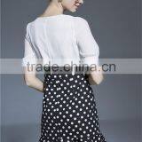 Latest Dress Designs Photos Ladies Casual Chiffon Tops and Polka Dot Skirt thumbnail-2
