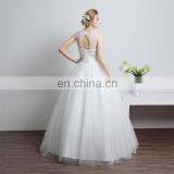 HS1607 Vintage Applique Sleeveless Customized Plus Latest Bridal Wedding Gown Design thumbnail-5