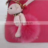Latest Style Teddy Bear Fox Fur Ball Keychain Handbag Charms thumbnail-5
