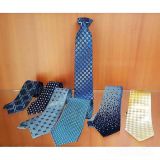 Brown Printed Mens Jacquard Neckties Striped Self-fabric