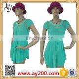 Summer New Fashion Ladies Blue Chiffon Tops Sexy Casual Blouses For Women 2016 thumbnail-1