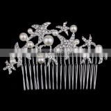 Wholesale silver starfish decorative hair combs