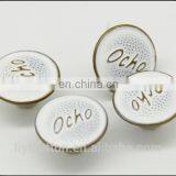 Brass Tack Dome Button With White Paint Color for Jeans , Cloth Covered Button