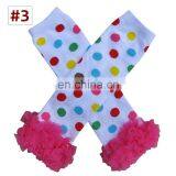 Polka Dot Baby Ruffle Leg Warmers Toddler Chiffon Lace Ruffle Knee Pads Leggings 5pairs /design thumbnail-3