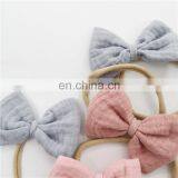 Organic Muslin New Born Baby Headband Cotton thumbnail-3