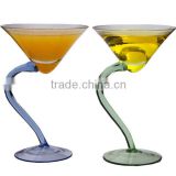 Handmade mouth blown clear body and curved stem cocktail glass/martini glass                        
                                                Quality Choice