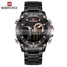 Naviforce Men Military Sport Wrist Watch Gold Quartz Steel Waterproof Dual Display Male Clock Watches Relogio Masculino 9163 thumbnail-4