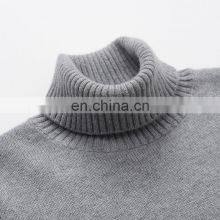 Custom 100% Cashmere Turtleneck Sweater Solid Pattern Long Sleeve Winter Knit Casual Style With Front Logo thumbnail-4