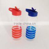 Plastic Sports Drinking Water Bottles With Silicone Ring thumbnail-3