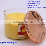 Rose gold plating lid for candle jar