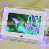 New 7" HD TFT-LCD Digital Photo Picture Frame Alarm Clock MP3 MP4 Movie Player With Light Remote Desktop EU/US Plug