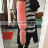 Personality Design Patchwork Real Fox Fur Shawl Scarf Women Winter thumbnail-1