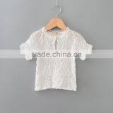 Cheap and Hot Selling Korean Style Baby Girls Tops Round Neck t Shirt Sleeveless Fold Bubble Shirts thumbnail-3