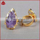 Natural Rough Stone Arrowhead Amethyst Ring thumbnail-1