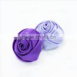 Satin Rosettes Fabric Flowers- Wedding Bouquet- Headband Hairclip Bobby Pin Flowergirl Satin Rose Baby Girl Headband thumbnail-6