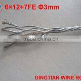 Galvanized Wire Rope 6*12+7FE