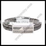 Stainless Steel Leather Bracelet Wholesale Leather Cuff Bracelet thumbnail-3