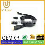 Multifuction 3 in 1 Hdmi to Mini Micro Hdmi Displayport Converter Cable for Smartphone Camera Monitor Hometheater thumbnail-1