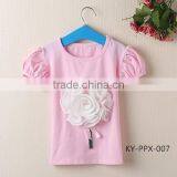 Infant Organic 100% Cotton Material and Knitted Type Pink Baby Bear Girl's Clothing T-shirts thumbnail-1