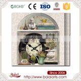 Green Flower no Second Hand Black Color Wall Clock for Bedroom Living Room thumbnail-1