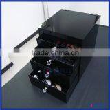 Clean Black Polished Acrylic With Wholesale Acrylic Makeup Organizer With Drawers thumbnail-6