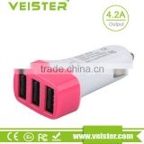 Veister Custom 3 ports USB DC5V4200MA Car Charger cheaper price for Iphone5
