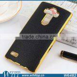 New Product Chrome Gold Side PC Leather Coated Cell Phone Case for LG G4 thumbnail-3