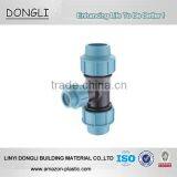 PP Compression Fittings Female Thread Reducing Tee PN16 20MM to 110MM Irrigation Pipe and Fittings