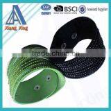 Small Size Green Single Wrap Wide Rhinestone Star Bracelet thumbnail-6